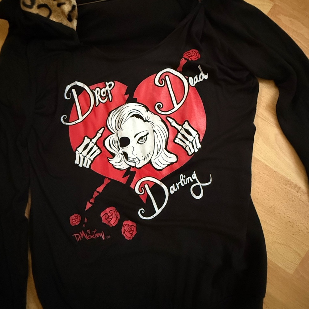 Black Drop Dead Darling Graphic Hoodie